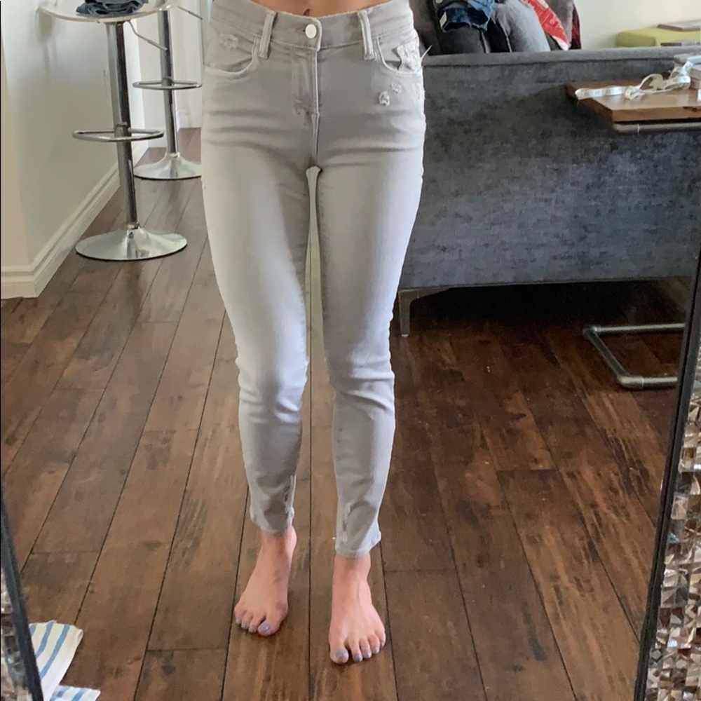 J Brand 835 Mid-Rise Capri Jean in Smokey Grey